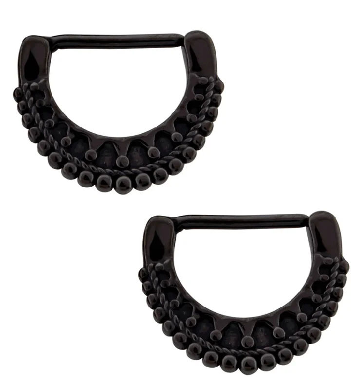 Black PVD Japer Beaded Nipple Clickers