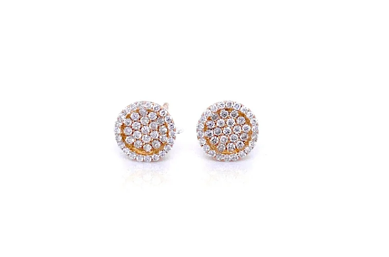 Earrings Stud Double Circle 18kt Gold & Diamonds