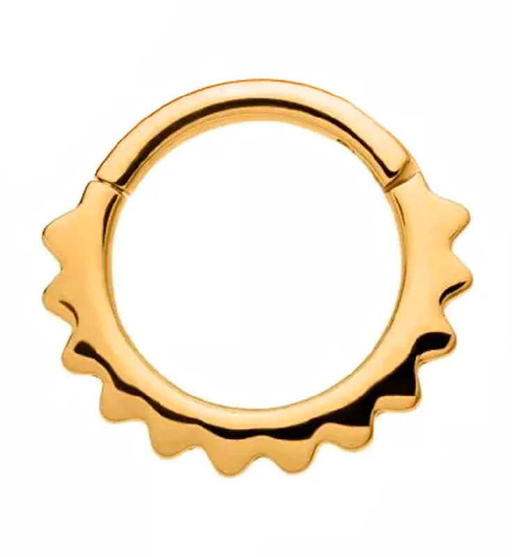 Gold PVD Spine Hinged Segment Ring