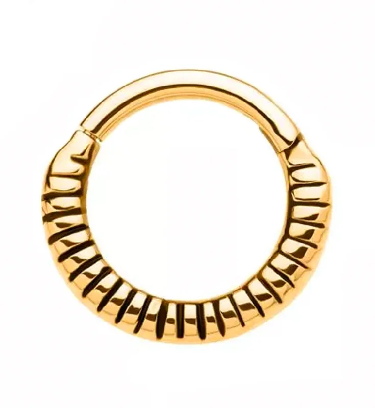 Gold PVD Tendril Hinged Segment Ring