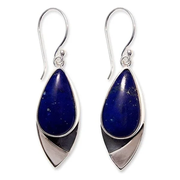 Handmade Sterling Silver 'Dove of Love' Lapis Lazuli Earrings (Mexico)