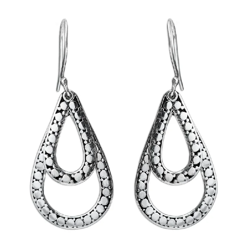 Handmade Sterling Silver 'Raindrop Tears' Earrings (Indonesia)