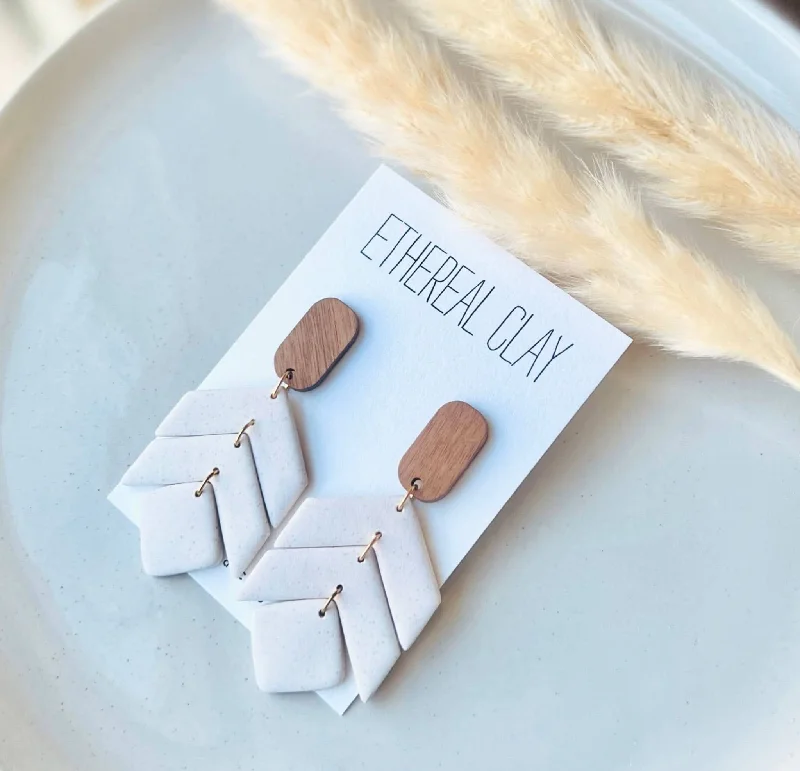 Neutral Handmade Clay Earrings