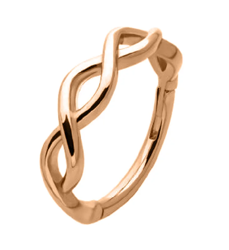 Rose Gold PVD Twisted Hinged Segment Ring