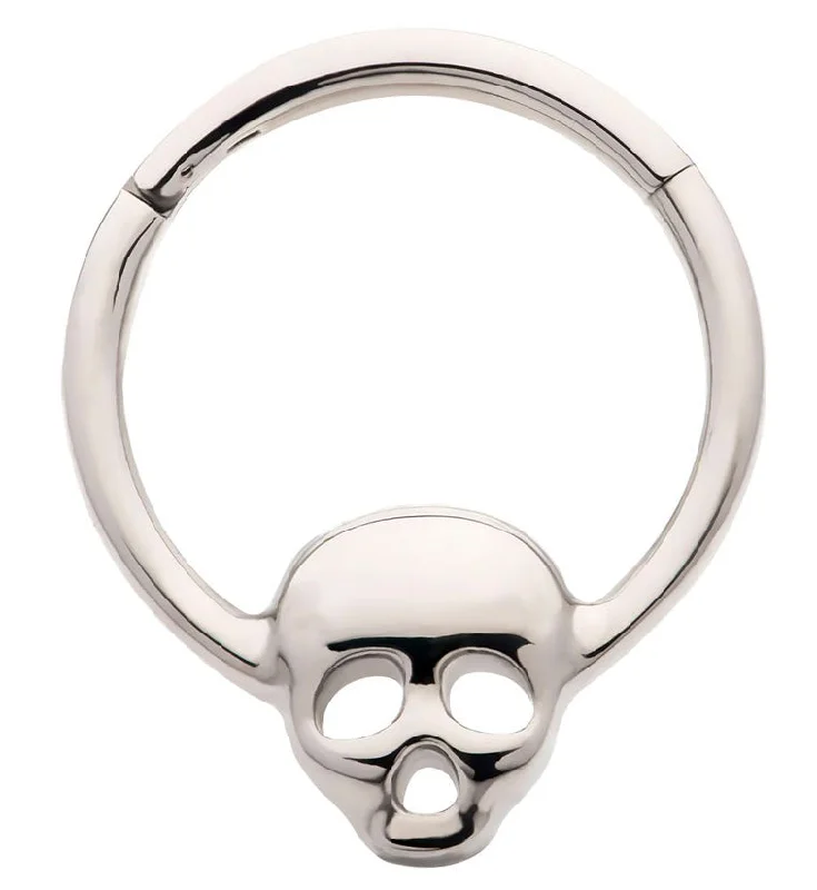 Skull Front Titanium Hinged Segment Ring