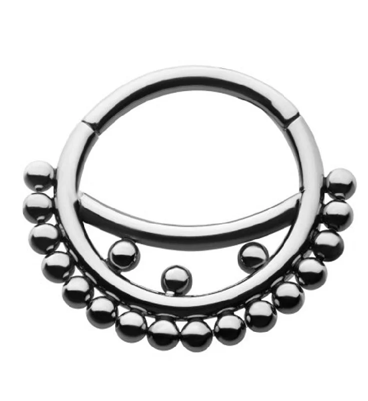 Smirk Beaded Titanium Hinged Segment Ring