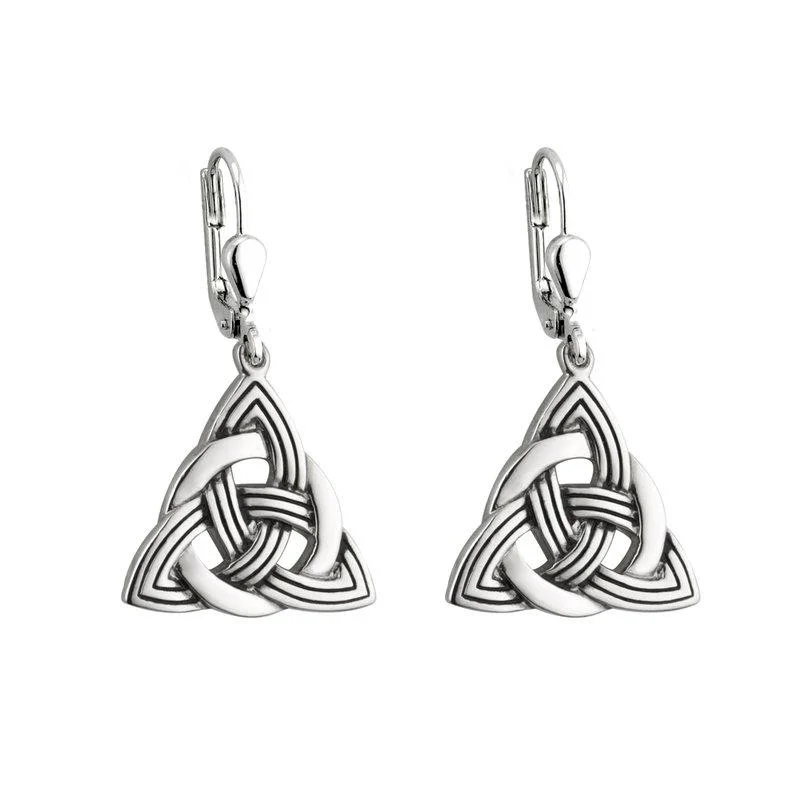 Antigued Trinity Knot Drop Earrings