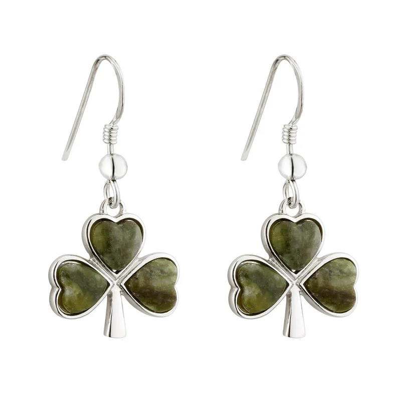 Connemara Marble Shamrock Earrings