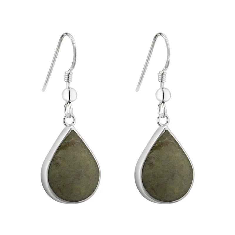 Tear Drop Connemara Marble Drop Earrings