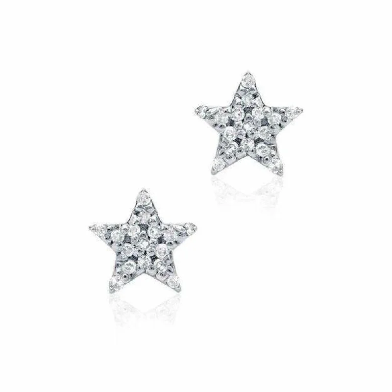 Star Pave Diamond Stud Earrings