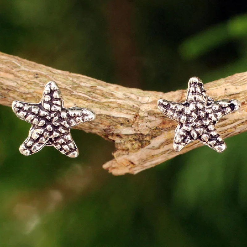 Sterling Silver Baby Starfish Earrings (Thailand)