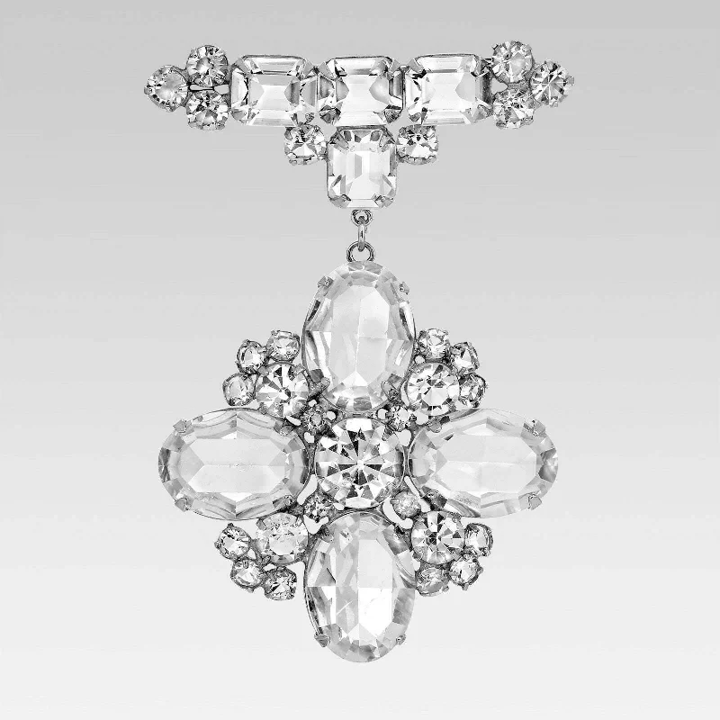 1928 Jewelry Austrian Crystal Drop Bar Pin