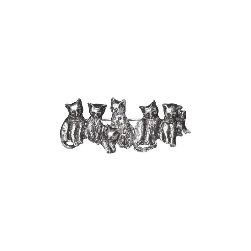 1928 Jewelry Timeless Cats Faux Marcasite Pin