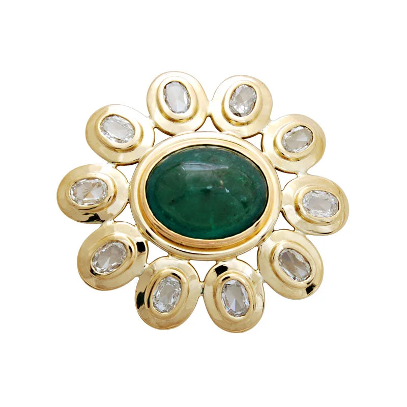 Brooch-Emerald and Diamond