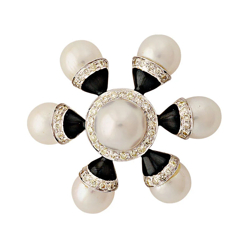 Brooch-South Sea Pearl and Diamond